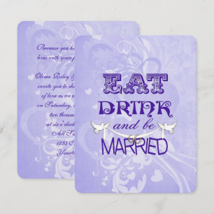 Invitación Boda Doves en morado