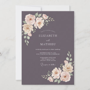 Invitación Boda dramática de invierno con berenjena