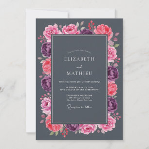 Invitación Boda dramática de invierno con carbón