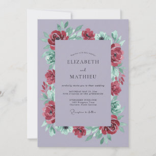Invitación Boda dramática de invierno con lavanda
