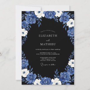 Invitación Boda dramática de noche azul real
