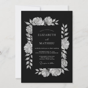 Invitación Boda dramática de noche negra