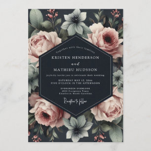 Invitación Boda dramática Rosa Pizarra