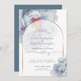 Invitación BODA | Duste Blue Tropical Peony