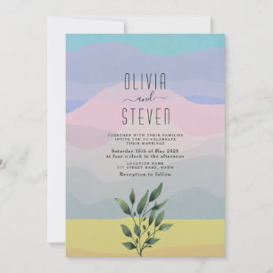 Invitación Boda Dusty Blue Boho Mountain