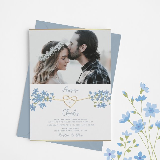 Invitación Boda Dusty Blue de Flor Silvestre (Subido por el creador)