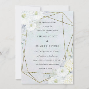 Invitación Boda Dusty Blue Floral Blue