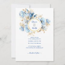 Boda Dusty Blue Floral Gold
