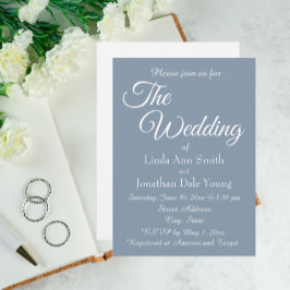 Invitación Boda Dusty Blue Simple Style