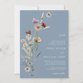 Invitación Boda Dusty Blue Wildflowers