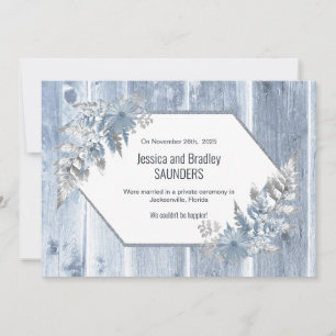 Invitación boda Dusty Blue Wood