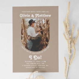 Invitación Boda Dusty Taupe | Foto de Arco Neutral Romántico