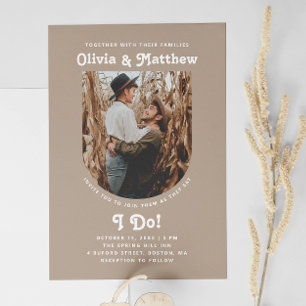 Invitación Boda Dusty Taupe   Foto de Arco Neutral Romántico