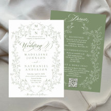 Boda Económica con Marco Floral Francés Verde y Le