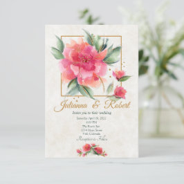 Invitación Boda económica en un hermoso jardín de rosas