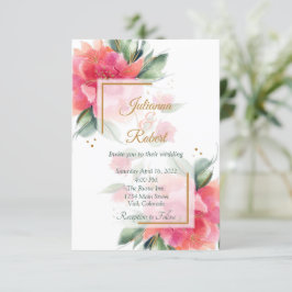 Invitación Boda económica en un hermoso jardín de rosas