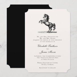 Invitación Boda ecuestre caballo elegante formal clásico