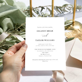 Invitación Boda editable de guión elegante minimalista