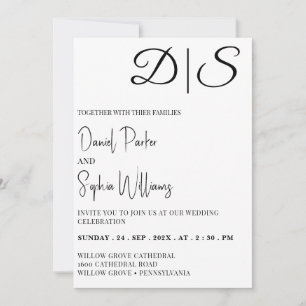 Invitación boda editable moderno Minimalista fácil de editar