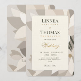 Invitación Boda Editorial Moderna Abstracta Beige Neutral