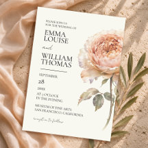 Boda Editorial Moderna Elegante Melocotón Peonía