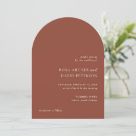 Invitación Boda Editorial Moderno de Cobre Rústico