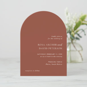 Invitación Boda Editorial Moderno de Cobre Rústico