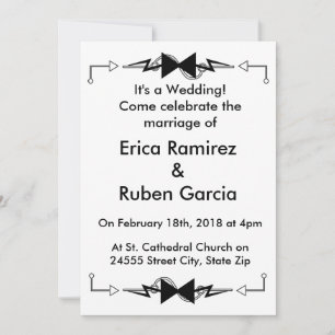 Invitación Boda electrónico Black Bowtie