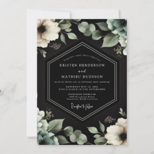 Invitación Boda Elegancia Anémona Carbón