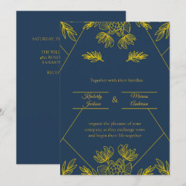 Invitación Boda Elegancia Dorada