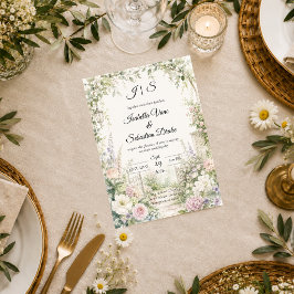 Invitación Boda Elegancia Jardín Secreto Encantado