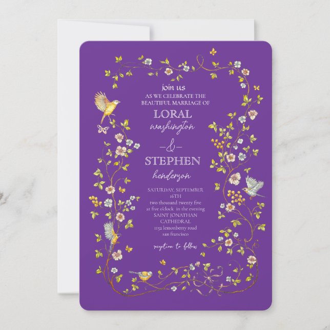 Invitación Boda Elegancia Perenne (Anverso)