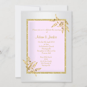 Invitación Boda ELEGANT CLASSY de la hoja de oro negro platea
