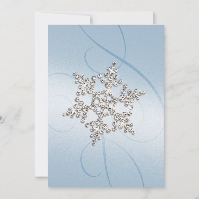 Invitación Boda Elegant Crystal Snowflake (Anverso)