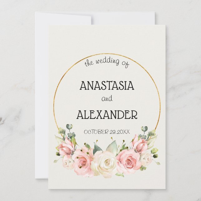 Invitación Boda elegante (Anverso)