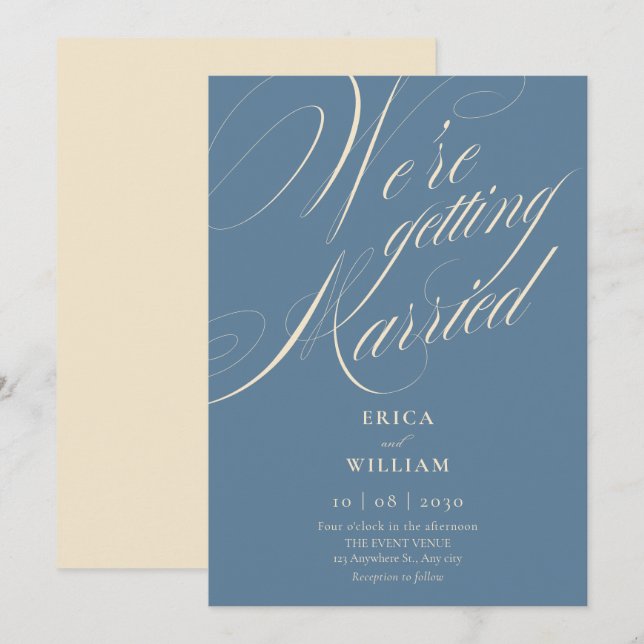 Invitación Boda elegante (Anverso / Reverso)