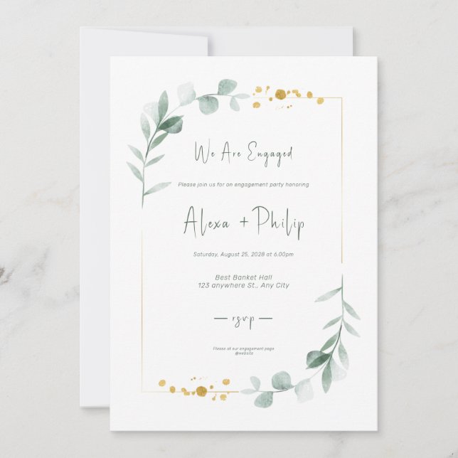Invitación Boda elegante (Anverso)