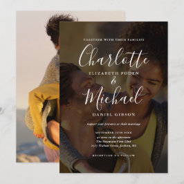 Invitación Boda Elegante 2 de escritura de firma fotográfica