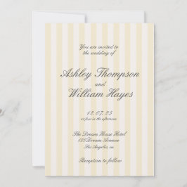 Invitación Boda elegante a rayas amarillo