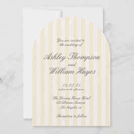 Invitación Boda elegante a rayas amarillo