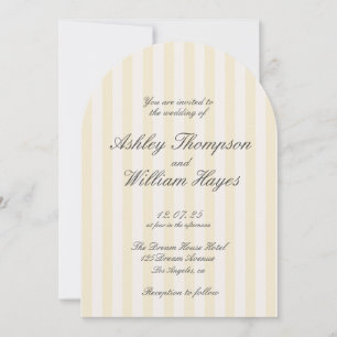 Invitación Boda elegante a rayas amarillo