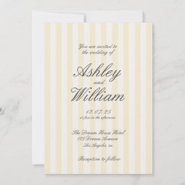 Invitación Boda elegante a rayas amarillo