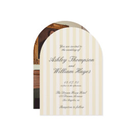 Invitación Boda elegante a rayas amarillo