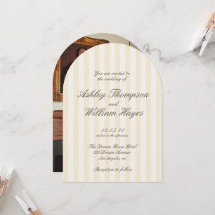 Invitación Boda elegante a rayas amarillo
