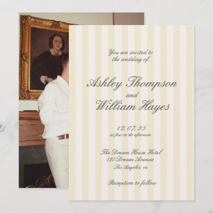 Invitación Boda elegante a rayas amarillo