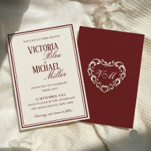 Boda elegante antigua burgundy marfil chic