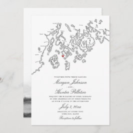 Invitación Boda elegante aragosta de Black Deer Isle Maine