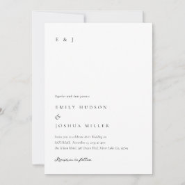 Invitación Boda elegante blanca moderna