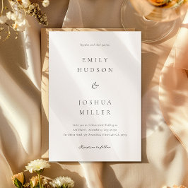 Invitación Boda elegante blanca moderna