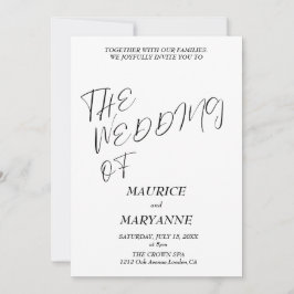 Invitación Boda Elegante Blanco y Negro